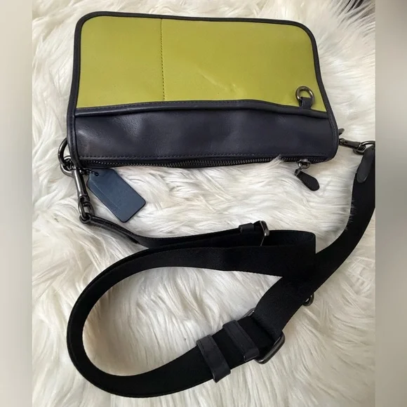 Coach C8140 Heritage Convertible Crossbody Hybrid Colorblock Bag Lime Green - Picture 6 of 8